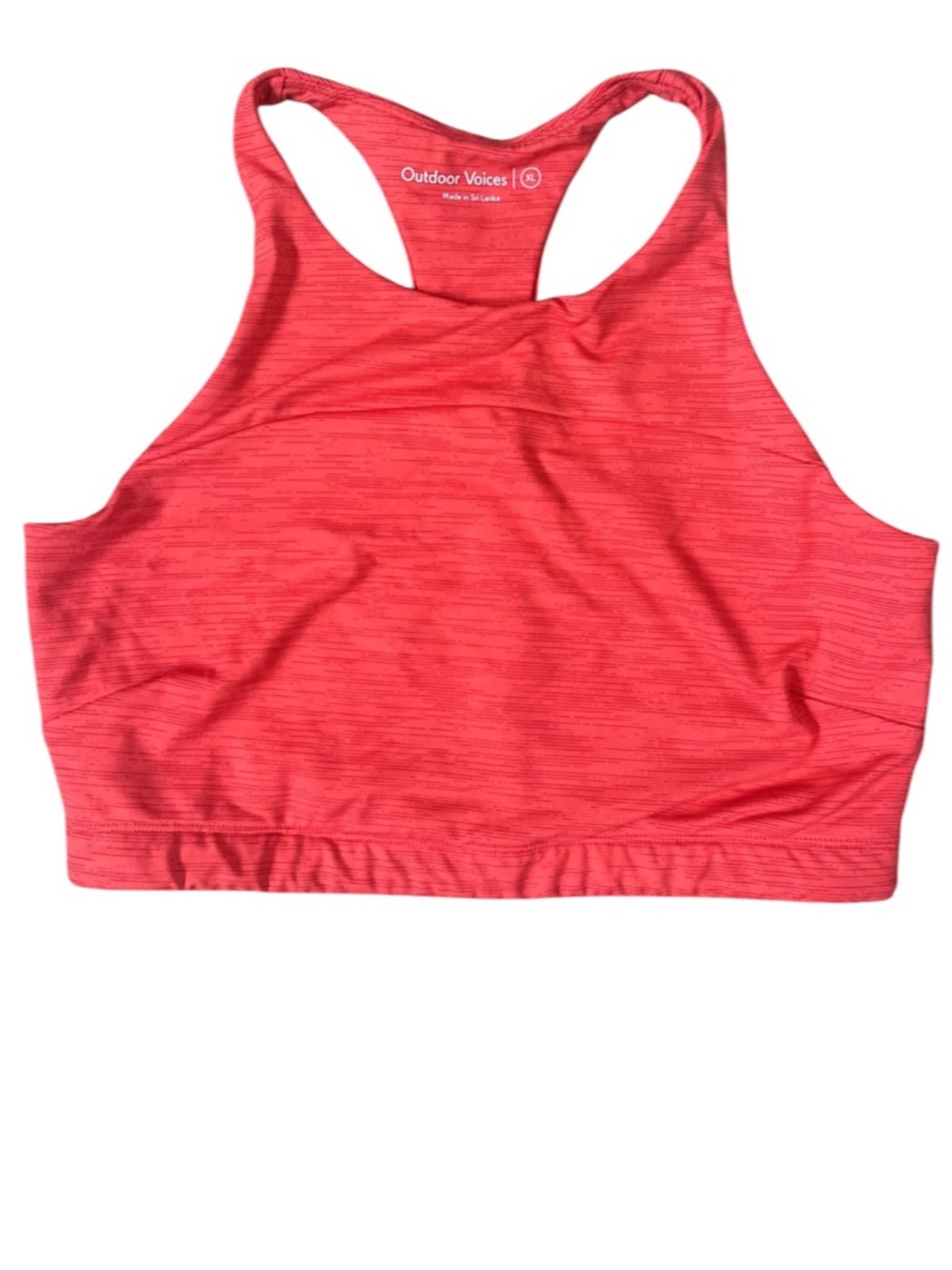 Outdoor Voices Coral Poppy Move Free Crop Top Size XL Racerback Sports Bra